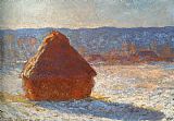 Haystack snow effect by Claude Monet